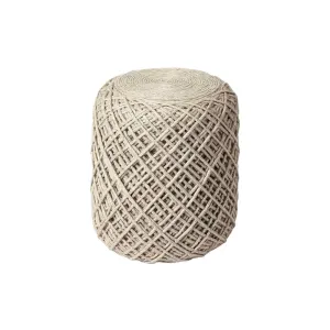 Allison Woven Wool Pouf