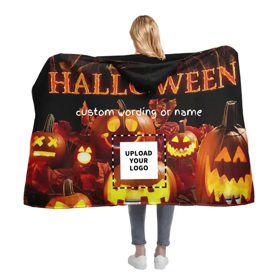 Anti-pilling Flannel Wearable Blanket Hoodie-plush Warm Blanket Throw Blankets Fit Best Gift For Halloween,PR280-23023001