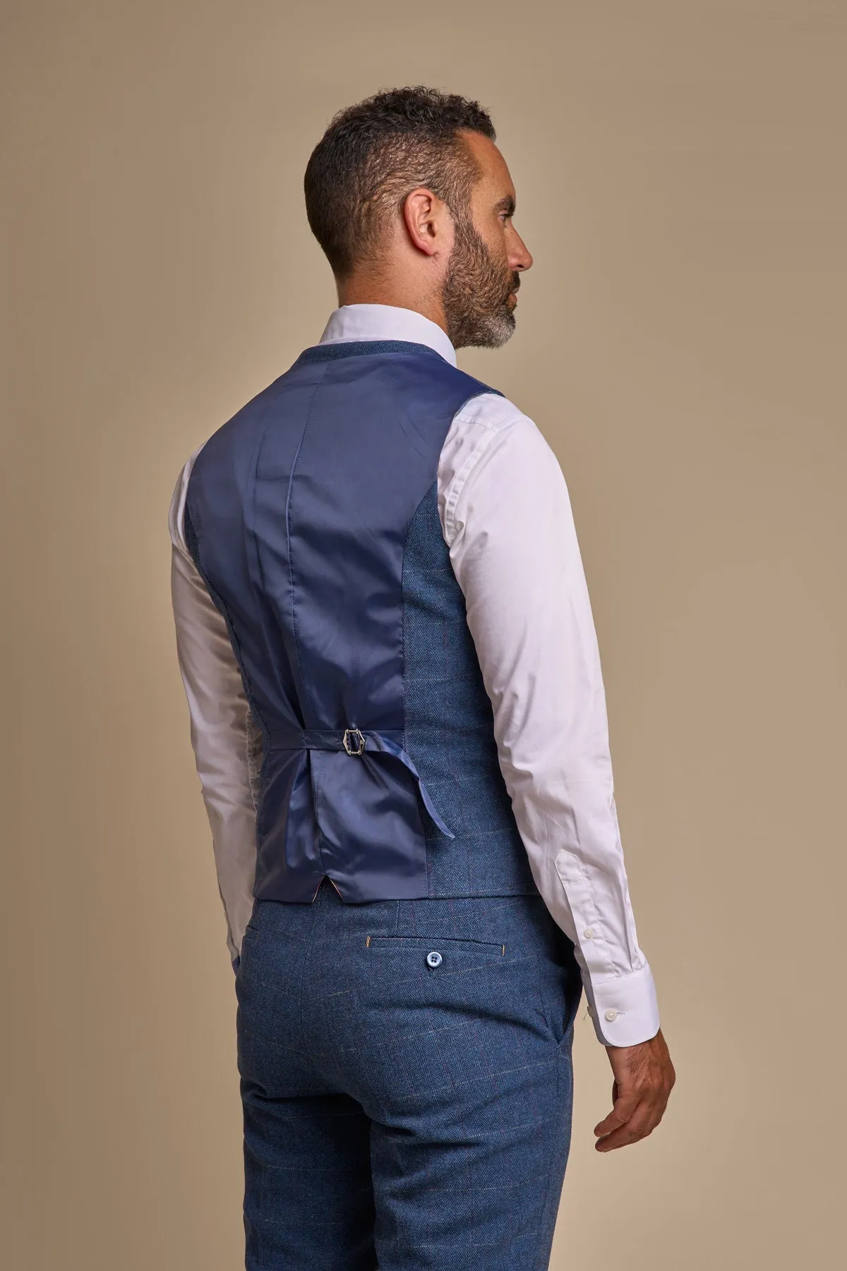 Carnegi Navy Tweed Waistcoat