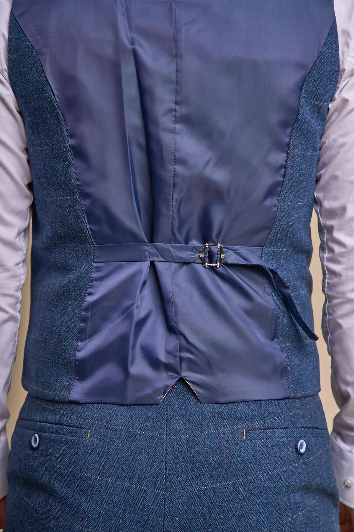 Carnegi Navy Tweed Waistcoat