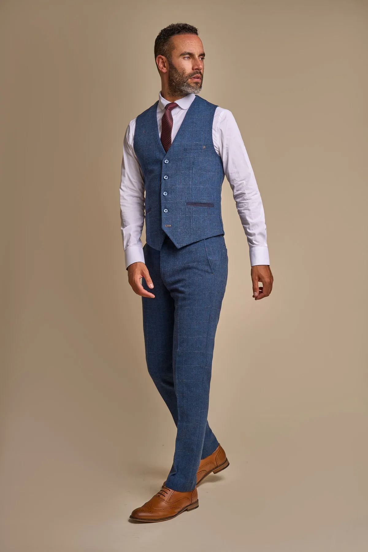 Carnegi Navy Tweed Waistcoat