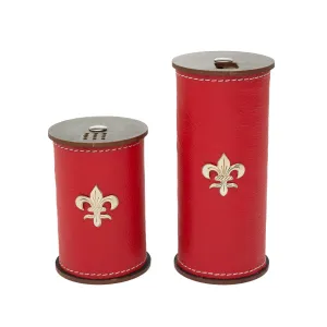 Dispenser Mate Red Leather Set