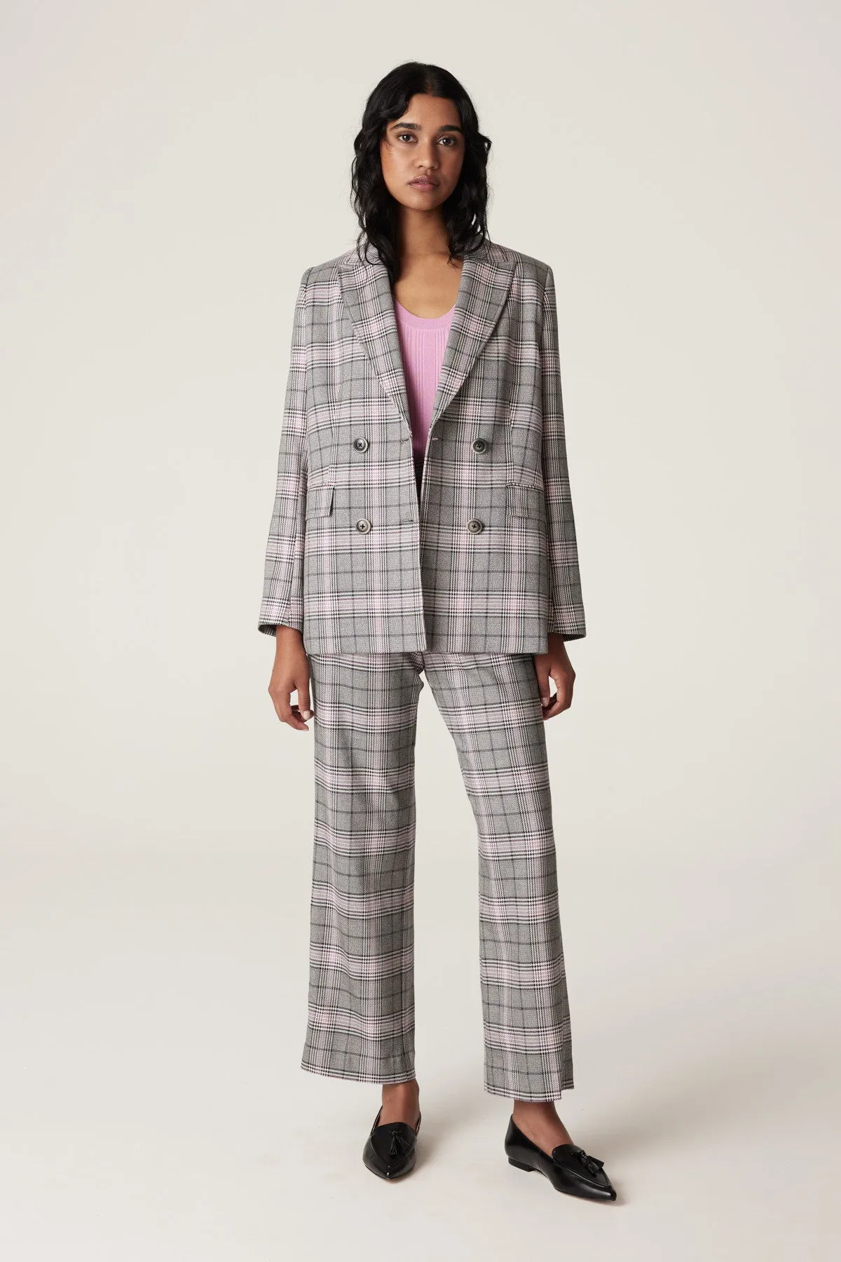 Elton Check Blazer  - Pink Check