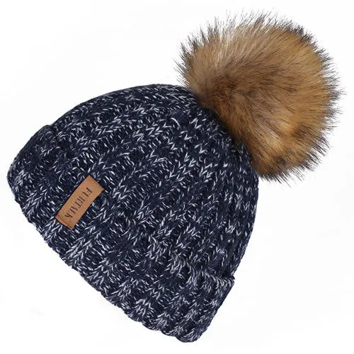 Fleece Lined Soft Casual Warm Knitted Winter Beanie