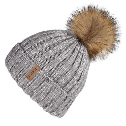 Fleece Lined Soft Casual Warm Knitted Winter Beanie