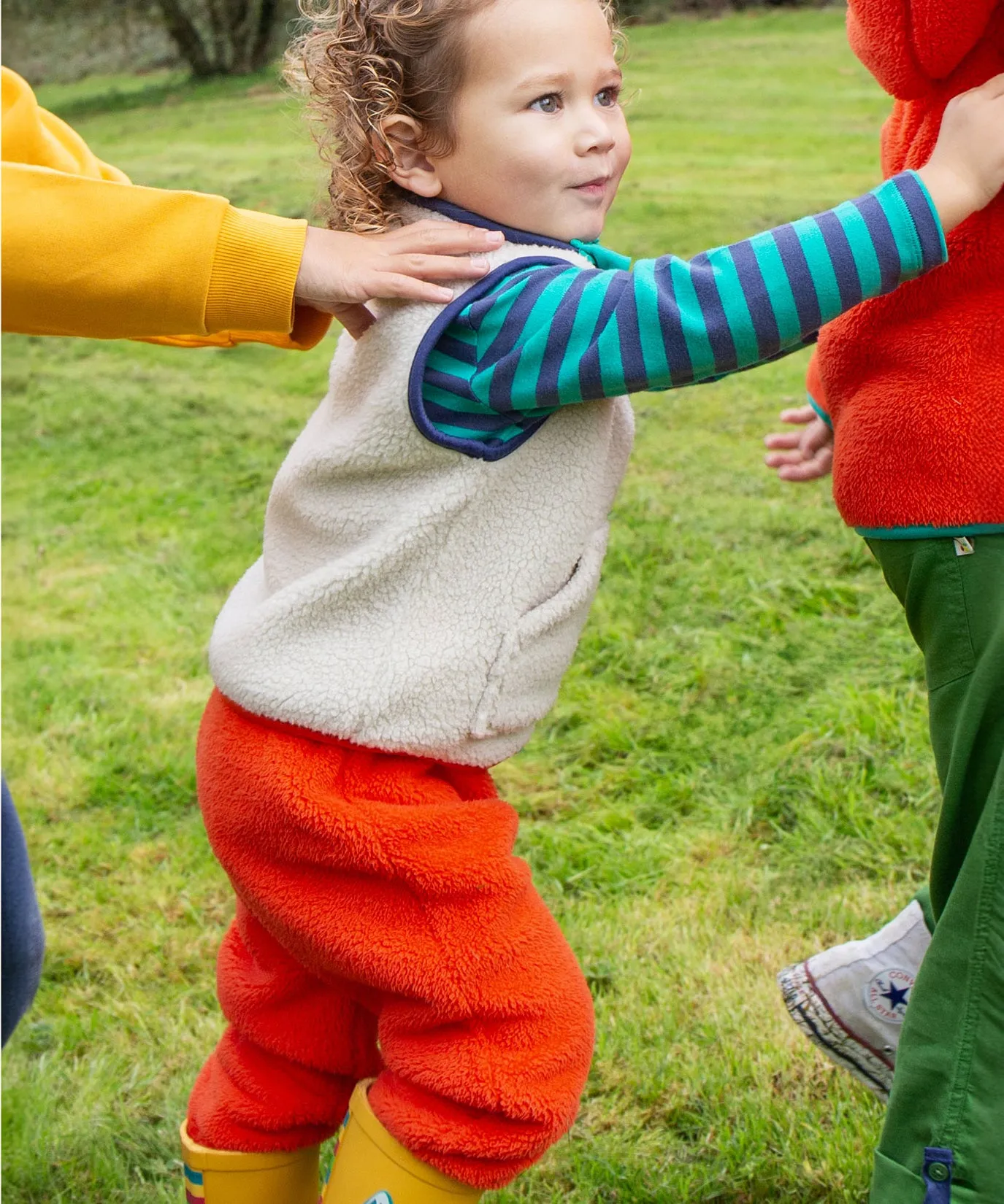 Frugi Ted Fleece Pull Ups - Bonfire