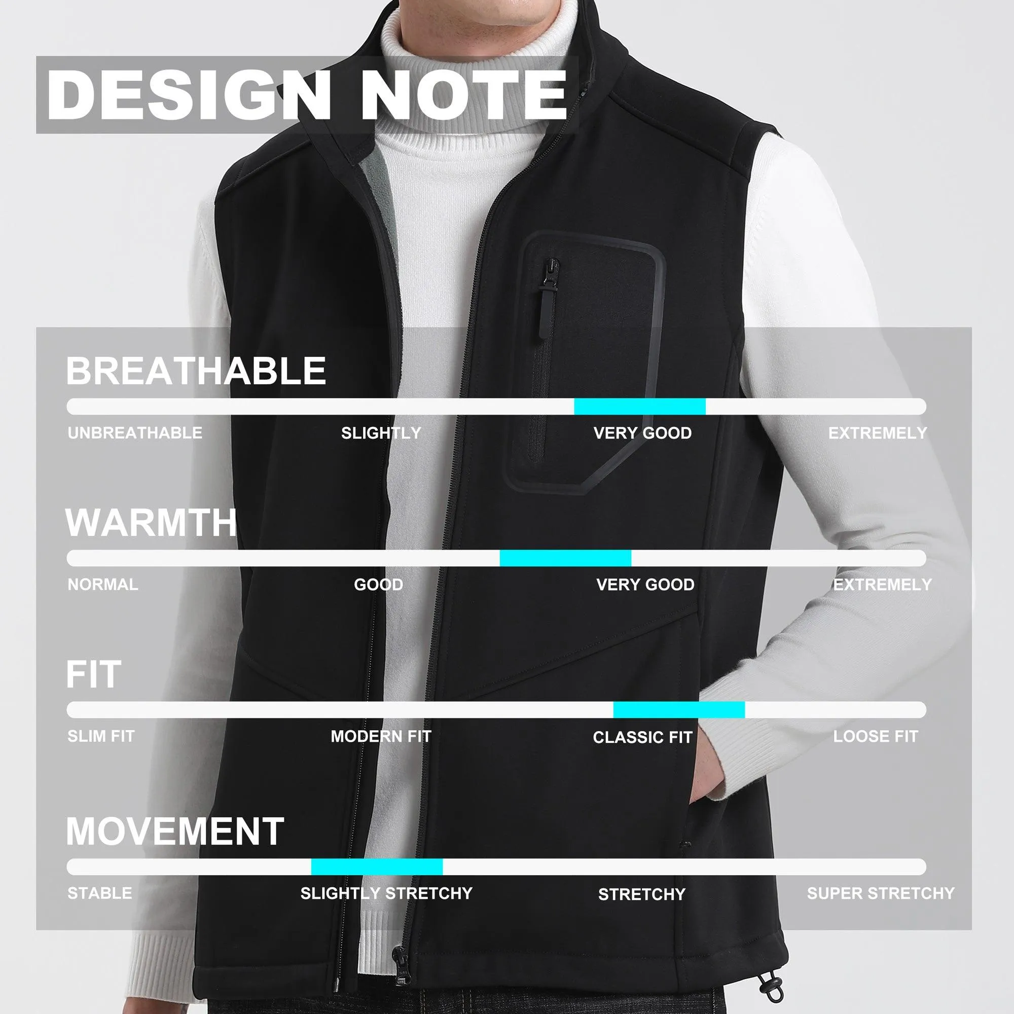 ISUSI iT Softshell Vest, Fleece Lined Windproof