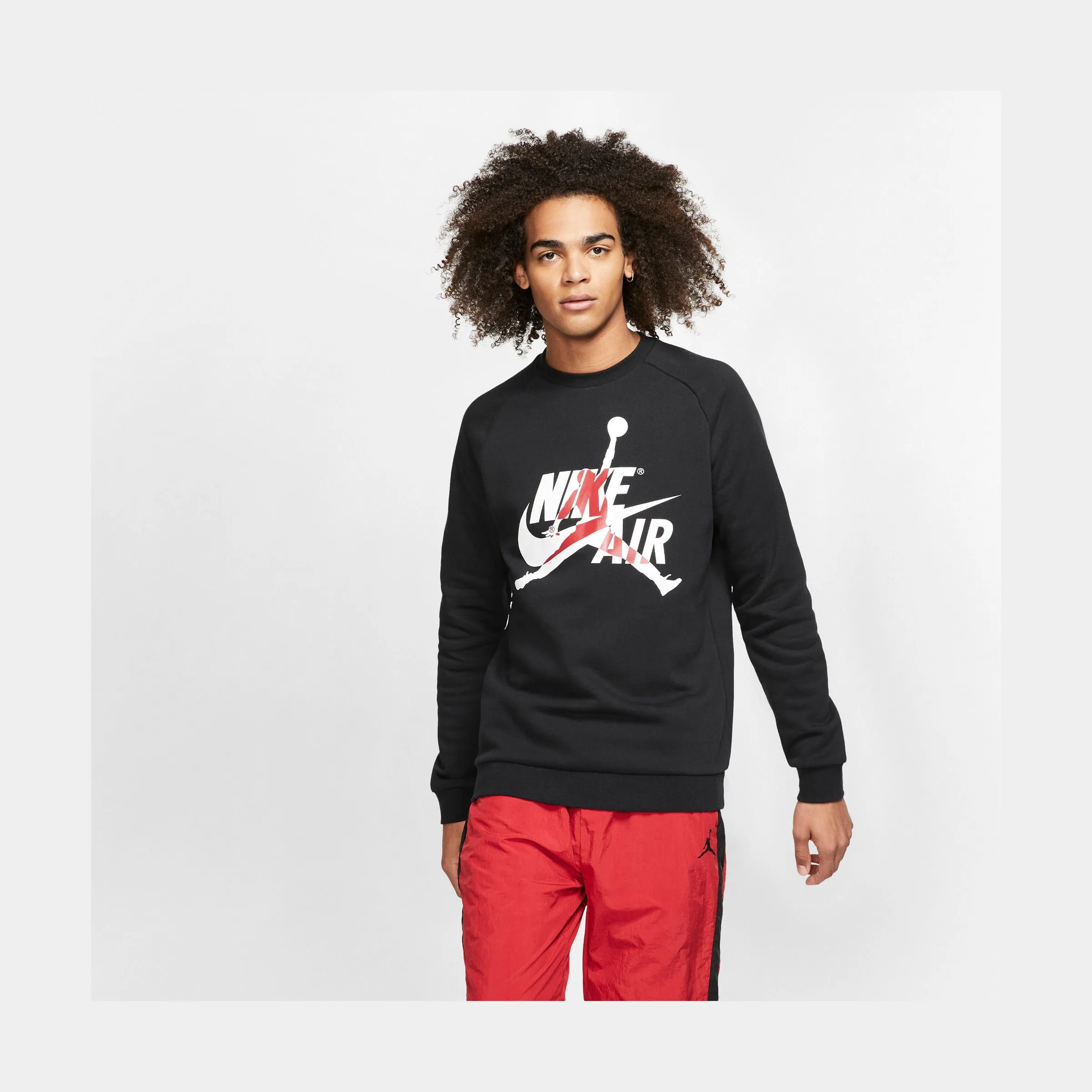 Jumpman Classics Fleece Mens Crew Neck Sweater (Black)