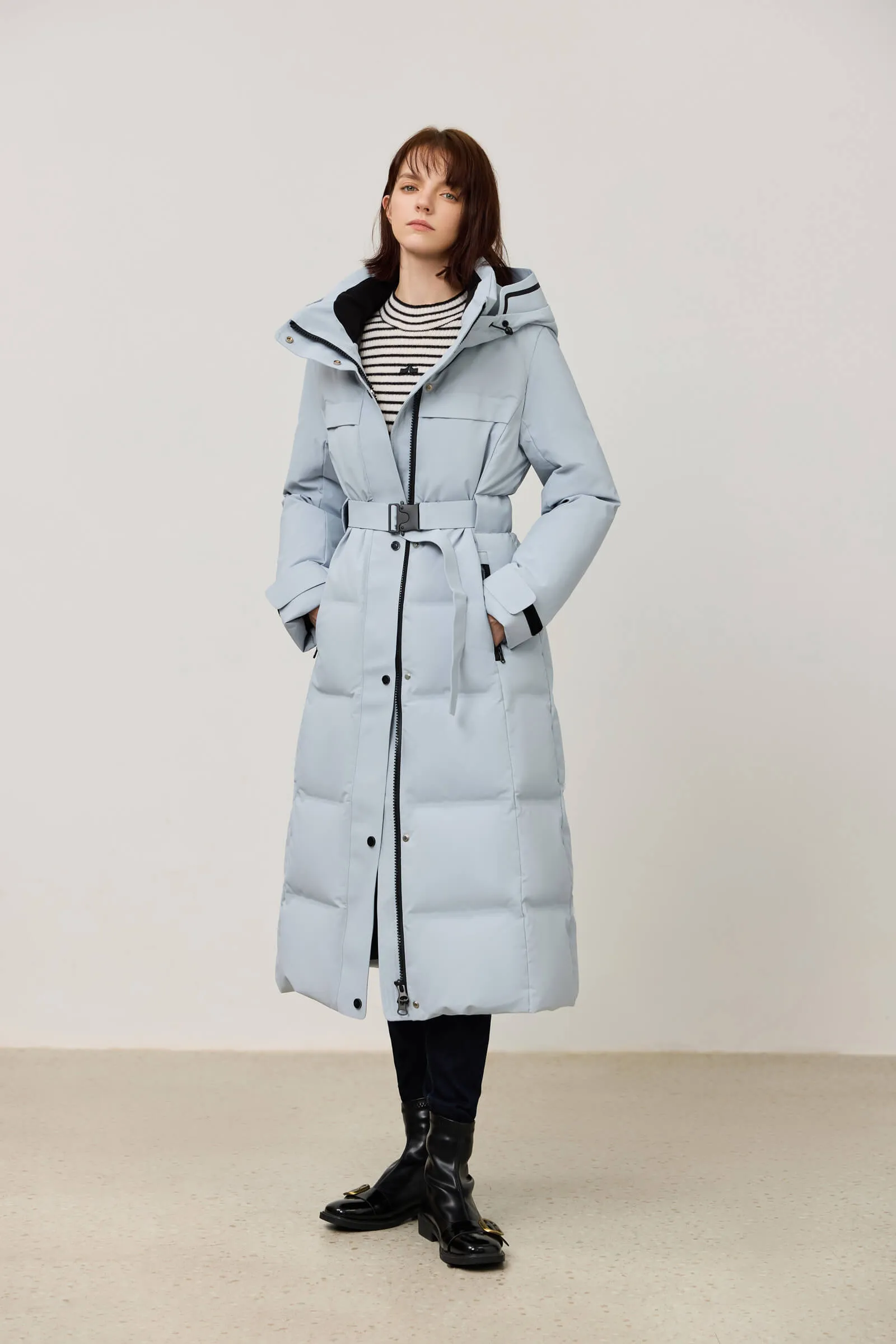 LILY Functional Utility Waist-Cinching Down Jacket