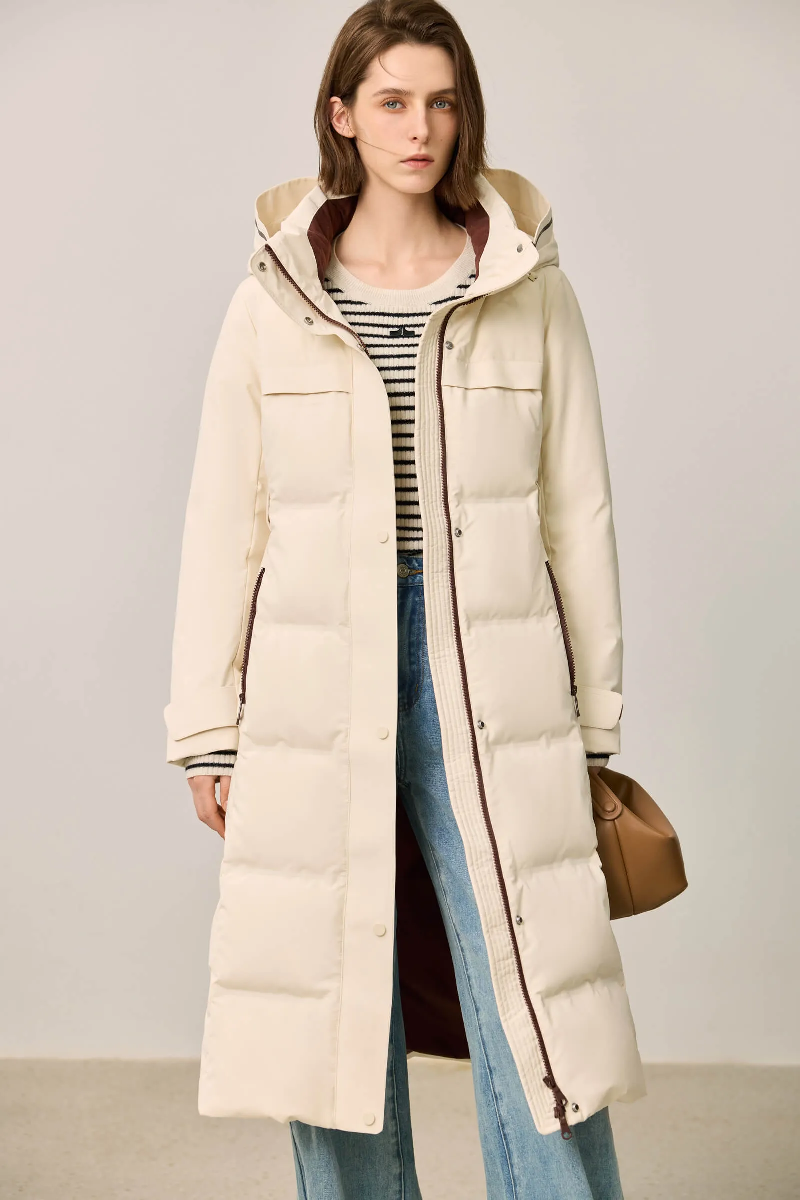 LILY Functional Utility Waist-Cinching Down Jacket