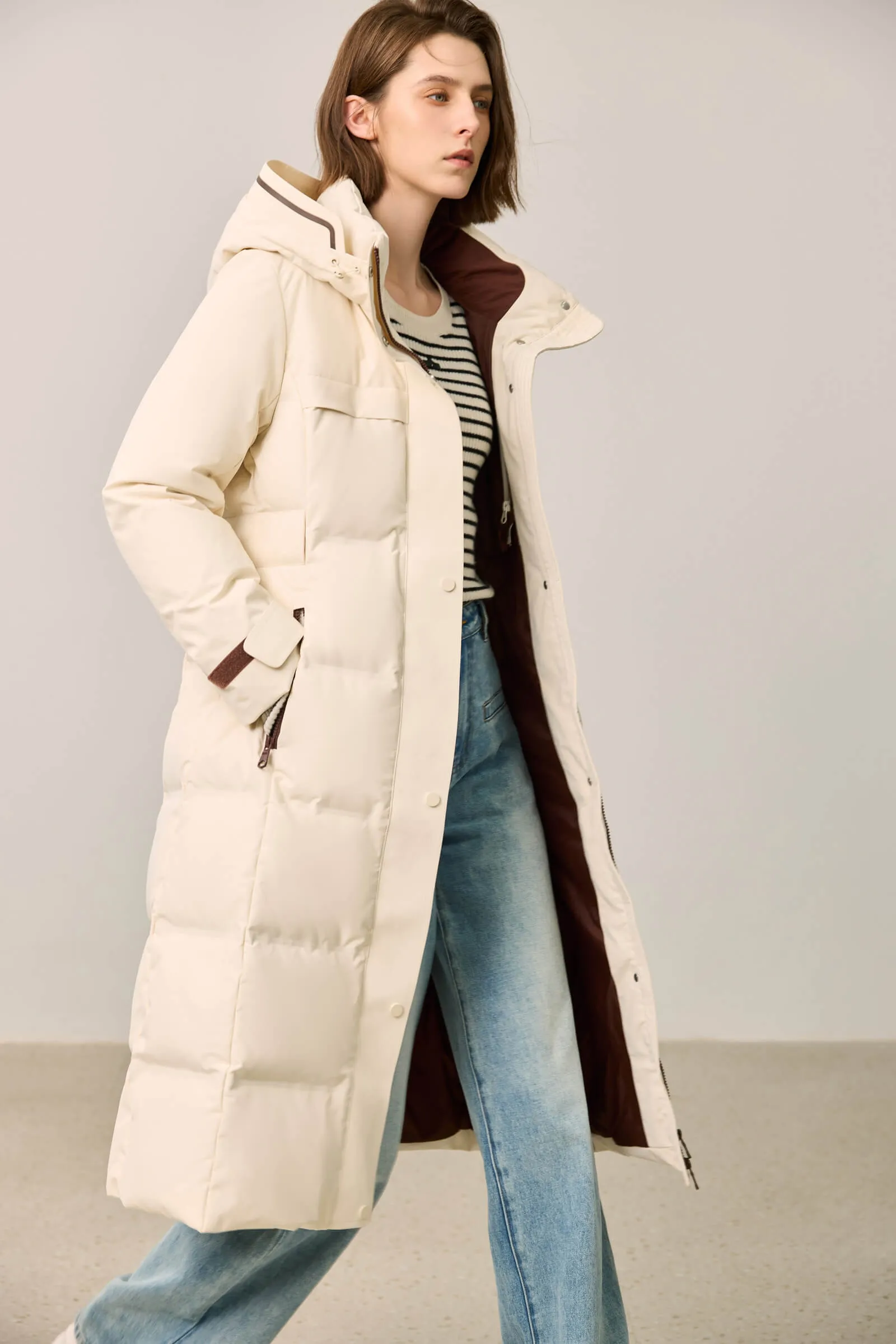 LILY Functional Utility Waist-Cinching Down Jacket