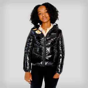 Members Only Girl's Cire Puffer with Mash Print Lining Jacket