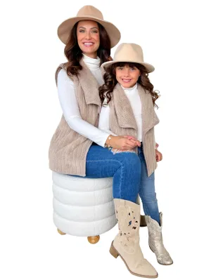 Mommy And Me Cream Cozy Faux Fur Vest