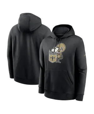 New Orleans Saints Rewind Club Nike Men's Black Pullover Hoodie