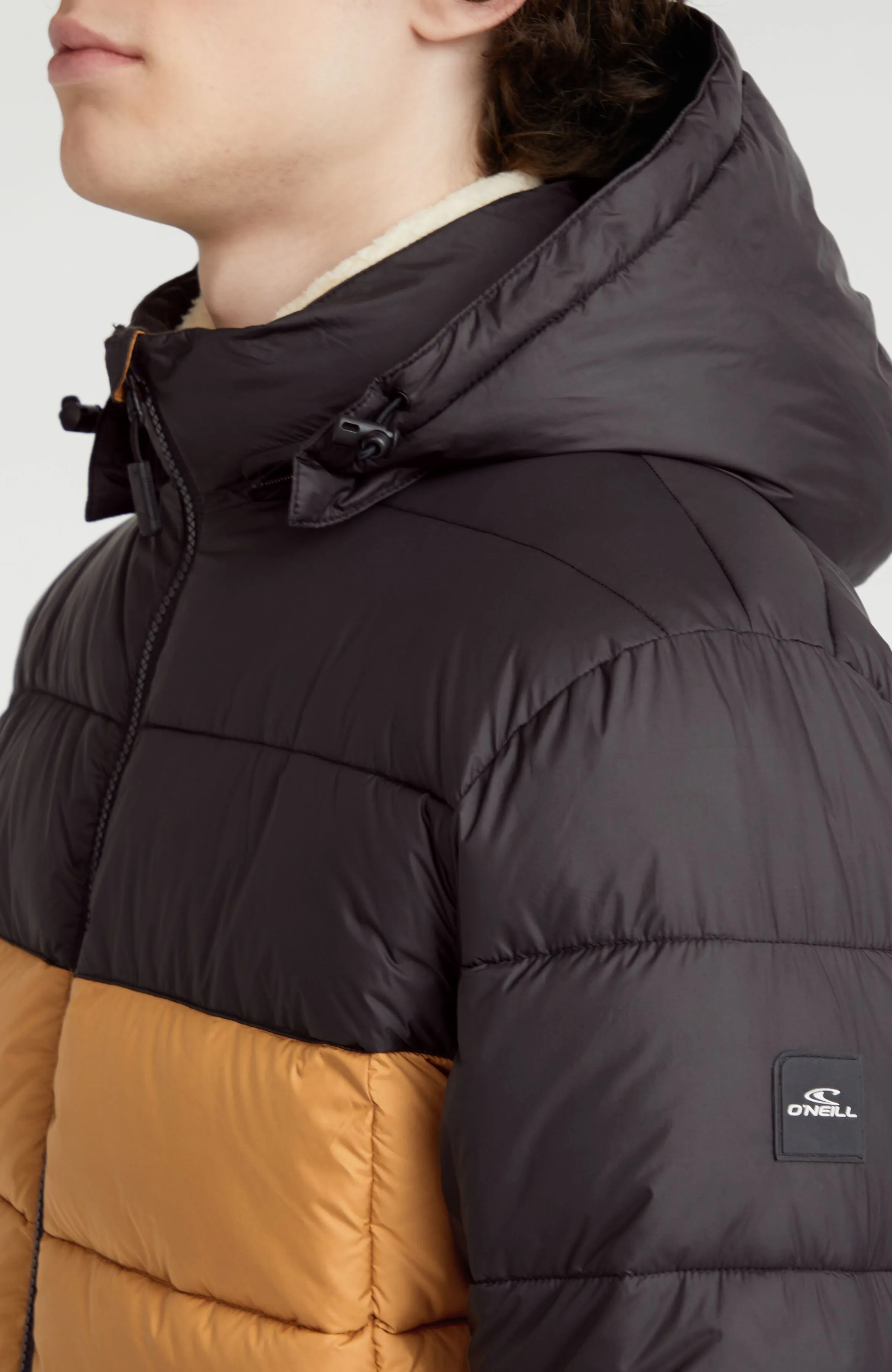 O'Riginals Puffer Jacket | Rich Caramel Colour block