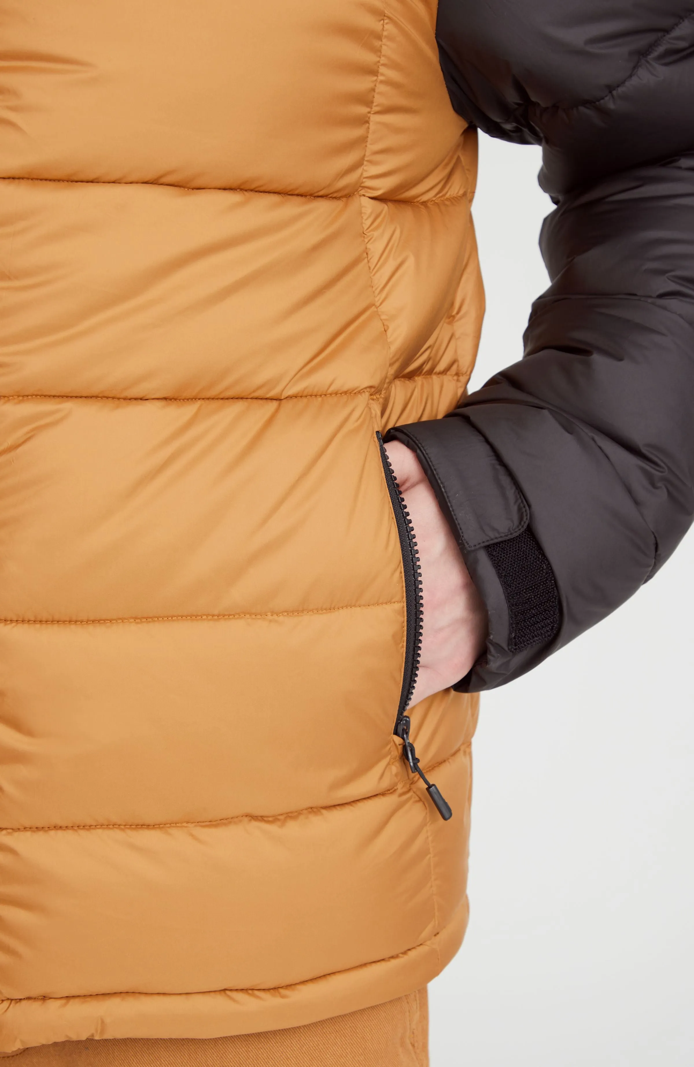 O'Riginals Puffer Jacket | Rich Caramel Colour block