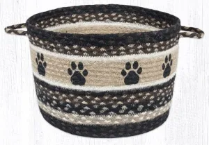 Paw Prints Braided Jute Utility Baskets