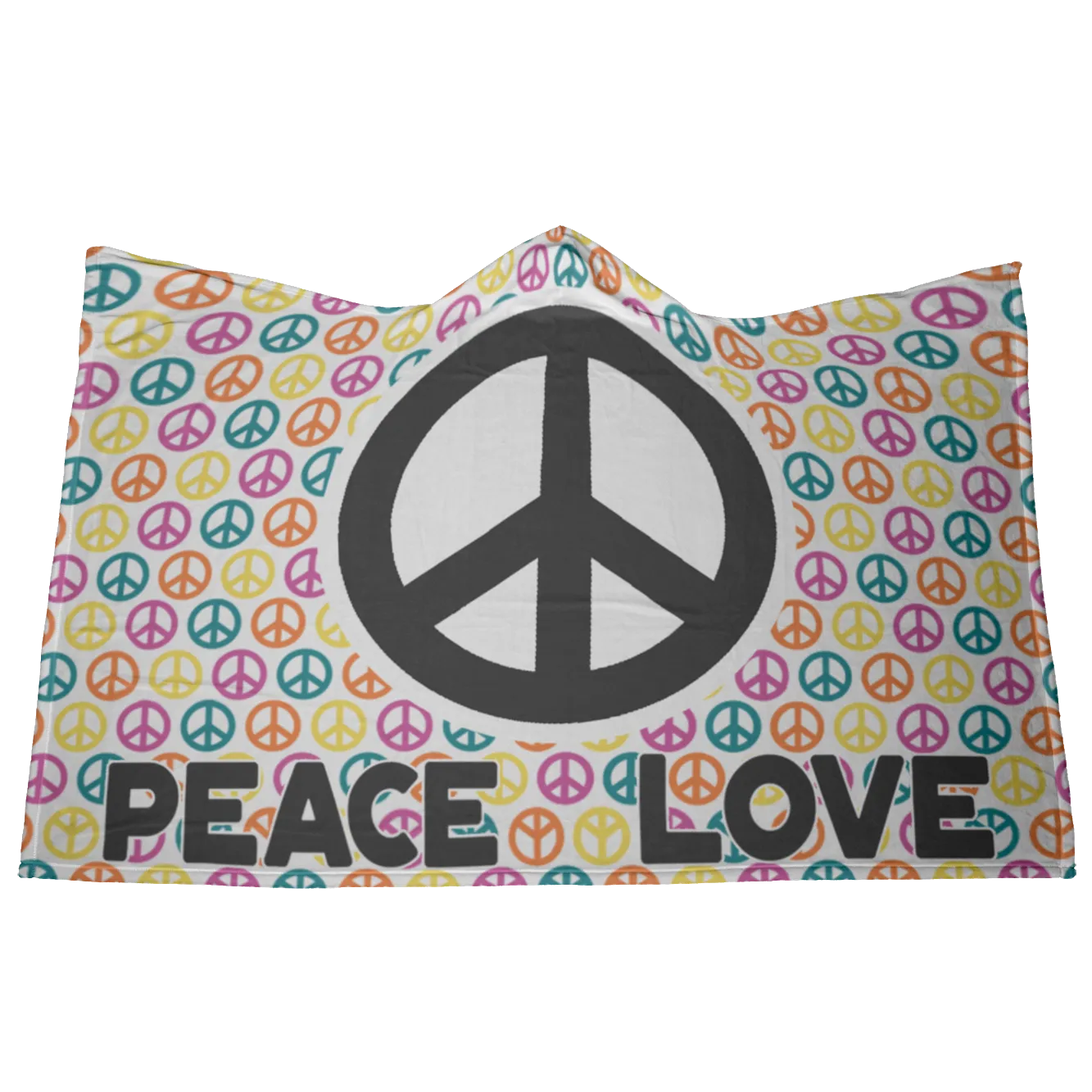 Peace and Love Hooded Blanket