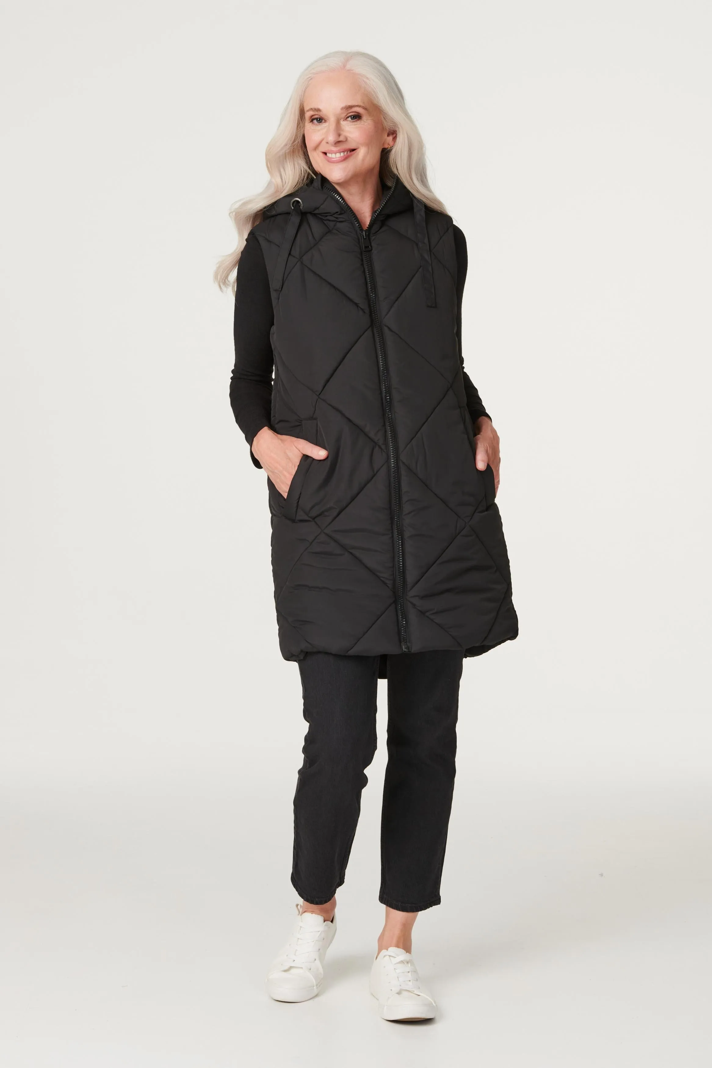 Quilted Longline Puffer Vest