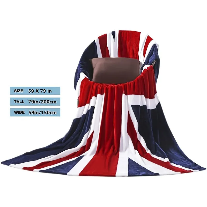 Super Soft British Flag Bed Blanket  Warm 59x79 Inches