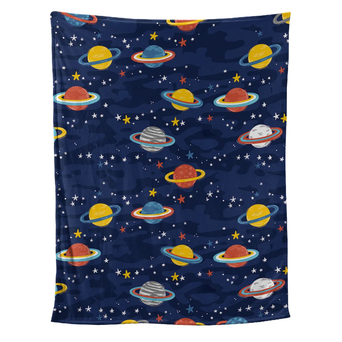 Teesdily | Custom Baby Blankets With Name Personalized Planets Blanket Kids Fleece Throw Blanket For Boys Baby Nursery Birthday Gift Bedroom Decor