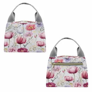 Wildflowers  Portable Lunch Bag-Grey Handle