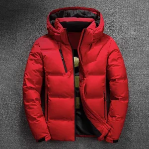 Winter Jacket Mens Quality Thermal Thick Coat Snow Red Black Parka Male Warm Outwear Fashion