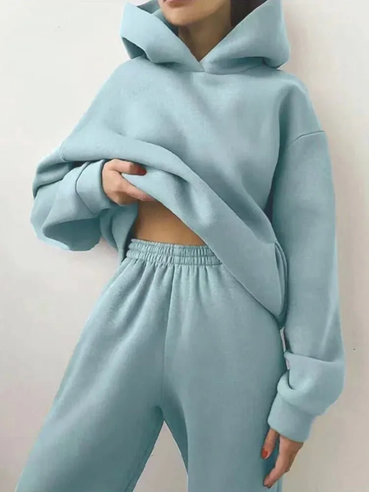 Winter Tracksuit - Cozy England Style Two Piece for Women | Thick, Soft, and Warm