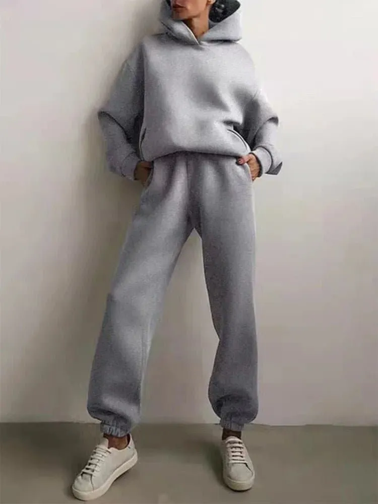 Winter Tracksuit - Cozy England Style Two Piece for Women | Thick, Soft, and Warm