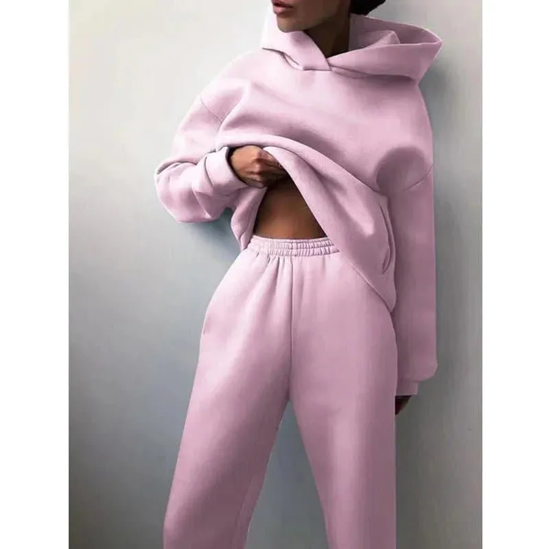 Winter Tracksuit - Cozy England Style Two Piece for Women | Thick, Soft, and Warm