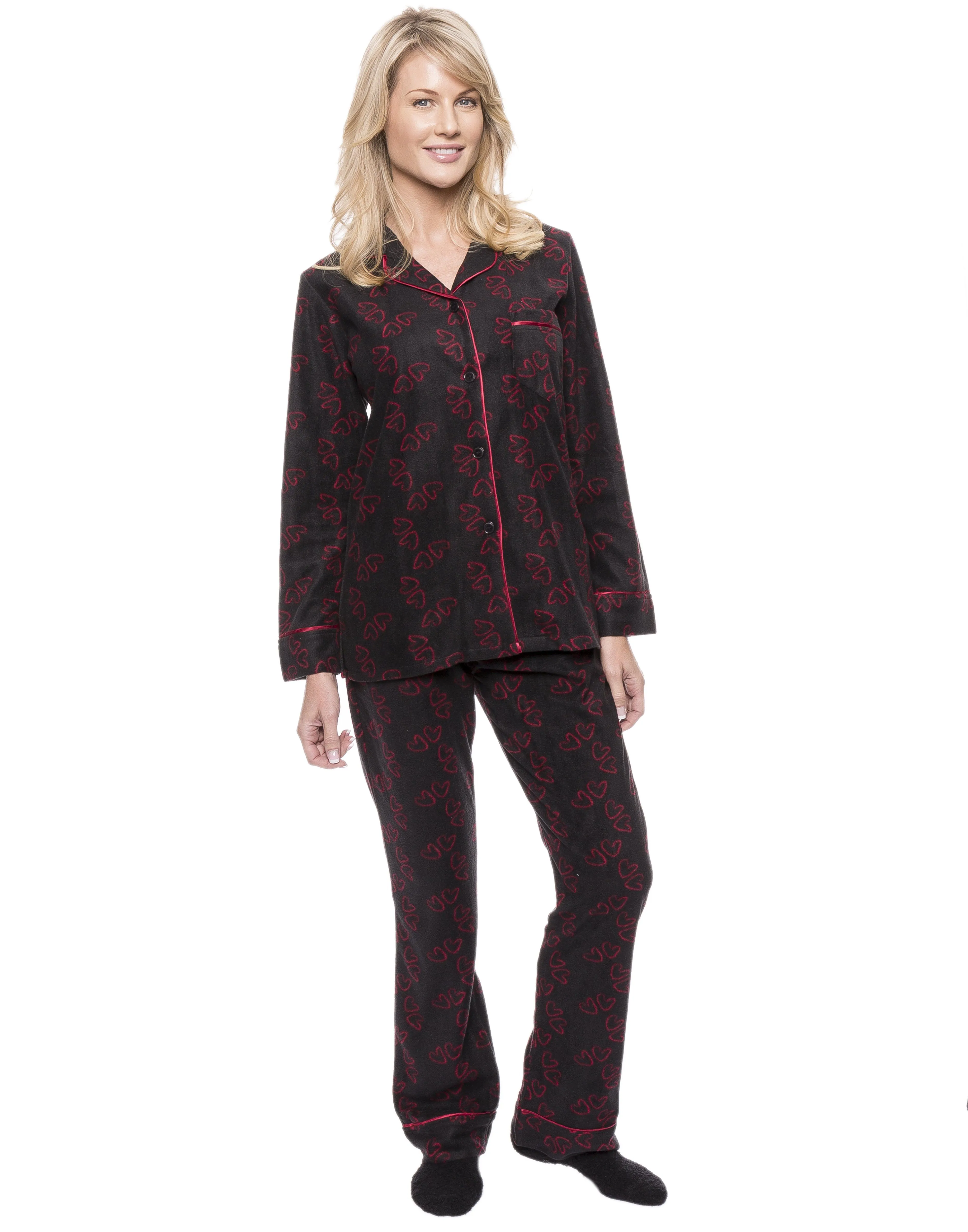 Womens Microfleece Pajama Sleepwear Set