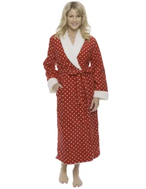 Womens Premium Microfleece Shearling Lined Robe