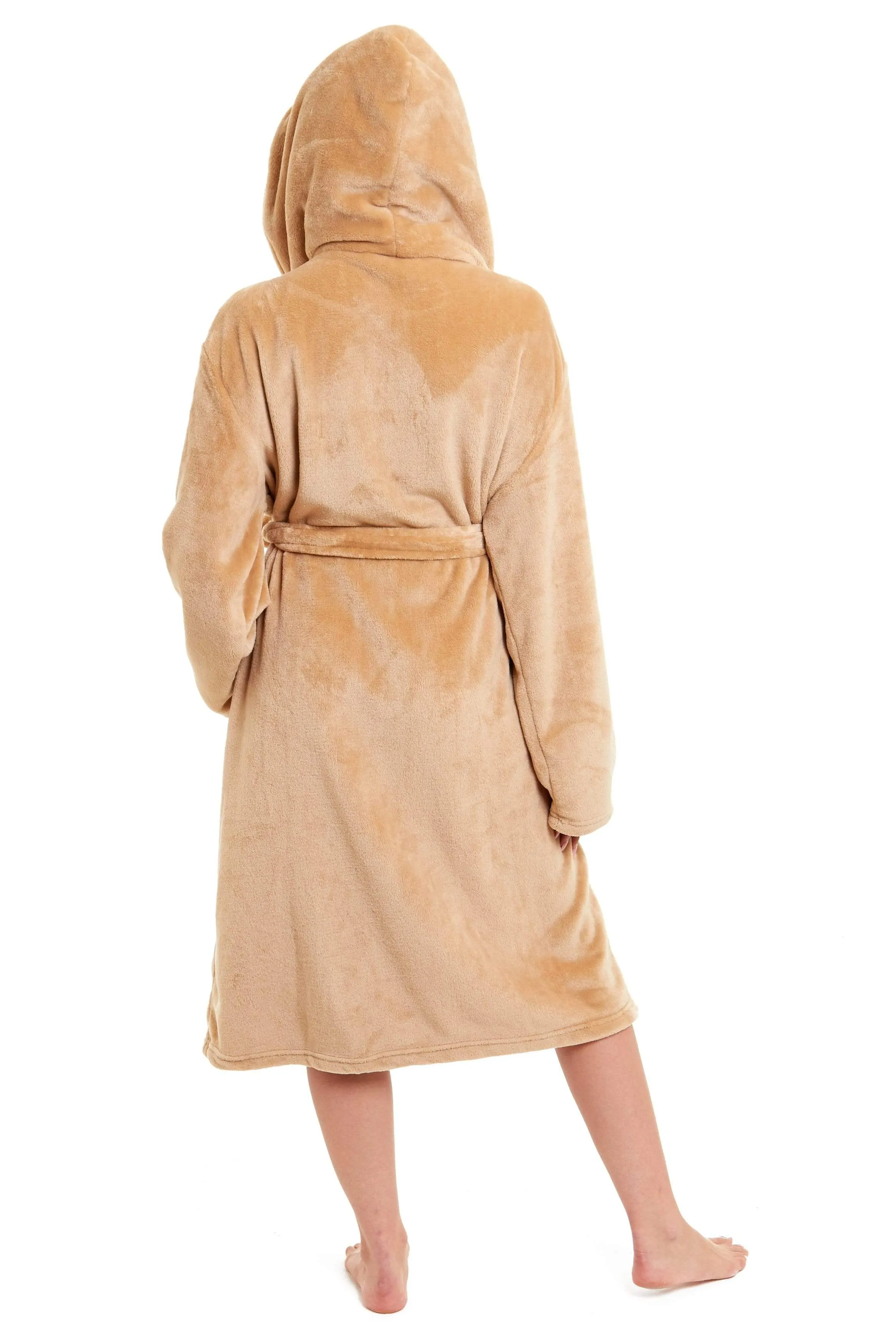 Women's Ultra-Soft Hooded Plush Fleece Dressing Gown Warm Velvet Bathrobe for Lounging and Relaxing in Winter by Daisy Dreamer